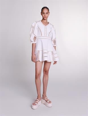 İşlemeli Mini Elbise