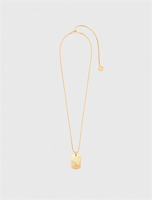 Aslan Burcu Taş Detaylı Kolye