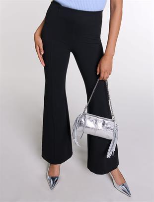 Bel Detaylı Siyah Pantolon