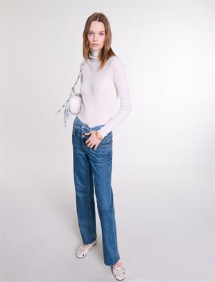 Beli Zincir Detaylı Denim Pantolon