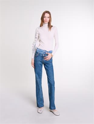 Beli Zincir Detaylı Denim Pantolon