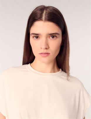 Beyaz Peplum T-shirt