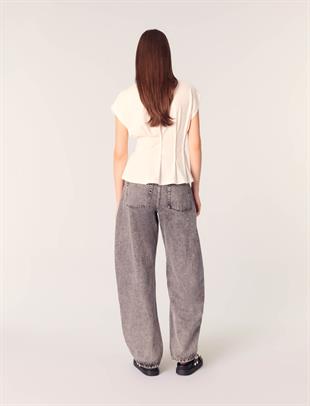 Beyaz Peplum T-shirt
