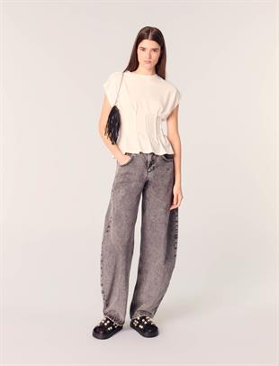 Beyaz Peplum T-shirt