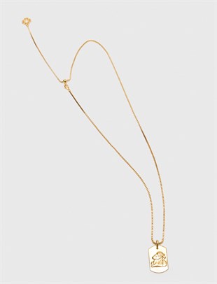 Boğa Burcu Taş Detaylı Kolye