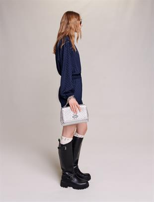 Boğazlı Yaka Mini Elbise