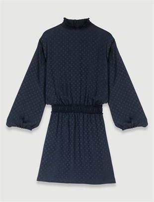 Boğazlı Yaka Mini Elbise