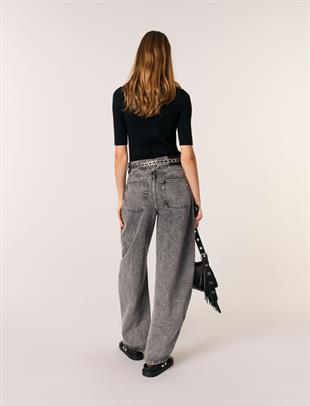 Boğazlı Yaka Siyah Triko