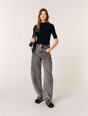 Boğazlı Yaka Siyah Triko