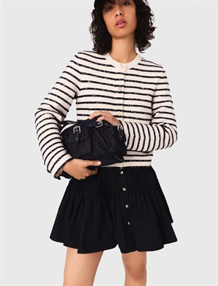 Boncuk İşlemeli Uzun Kollu Triko Hırka