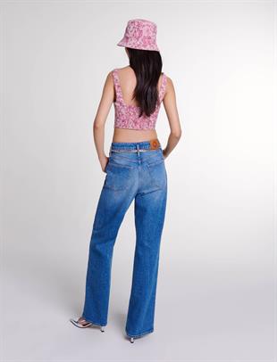 Botanik Desen Crop Üst