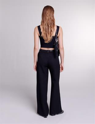 Cep Detaylı Tüvit Geniş Paça Pantolon