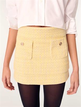 Cepli Sarı Tüvit Etek