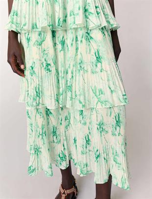 Çiçek Desenli Pilili Elbise