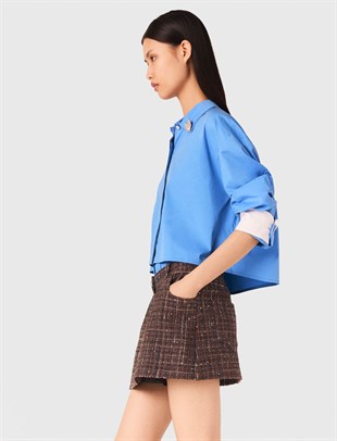 Çift Parça Görünümlü Mini Tüvit Etek