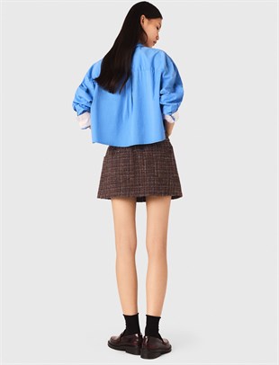 Çift Parça Görünümlü Mini Tüvit Etek