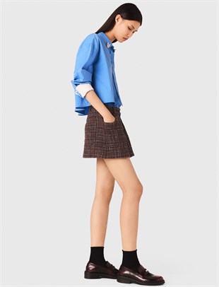 Çift Parça Görünümlü Mini Tüvit Etek