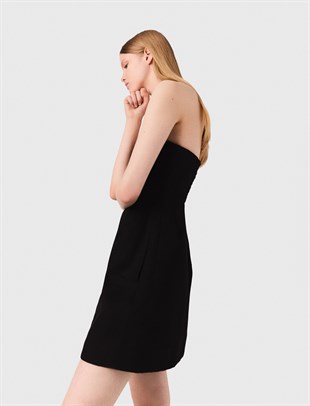 Çıkarılabilir Askılı Mini Keten Elbise