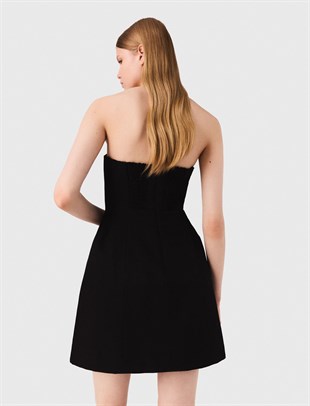 Çıkarılabilir Askılı Mini Keten Elbise