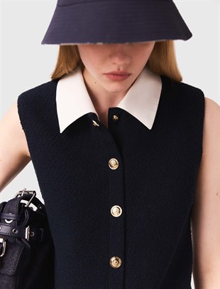 Çıkarılabilir Yakalı Mini Tüvit Elbise