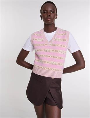 Clover Desen Triko Yelek