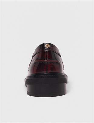Clover Logo Detaylı Bordo Loafer