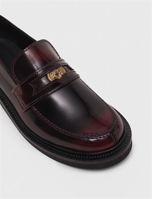 Clover Logo Detaylı Bordo Loafer