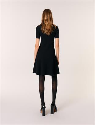 Clover Logo Düğmeli Triko Elbise