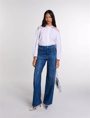 Dantel Detaylı Beyaz Gömlek