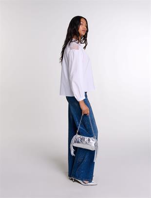 Dantel Detaylı Beyaz Gömlek