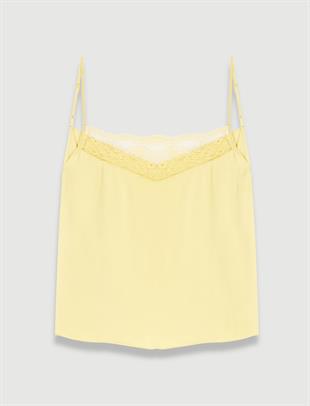 Dantel Detaylu Saten Bluz