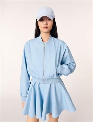 Denim bomber kısa ceket