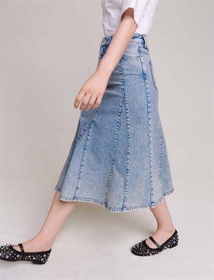 Denim Midi Etek