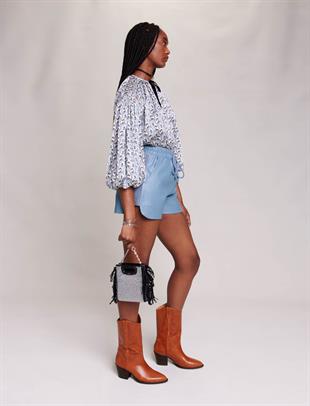 Deri Görünümlü Şort