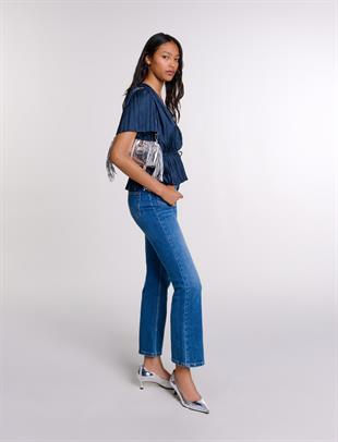 Derin V Yaka Pilise Bluz