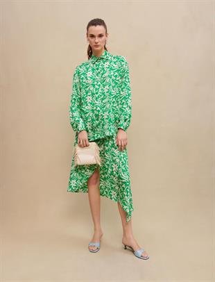 Desenli Saten Gömlek