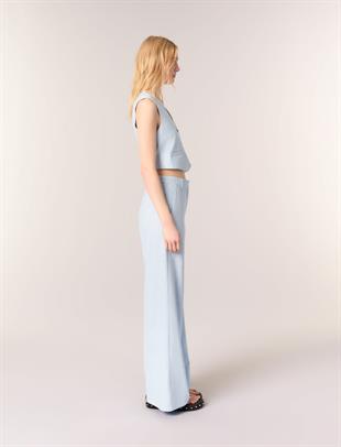 Düğmeli Mavi Takım Yelek