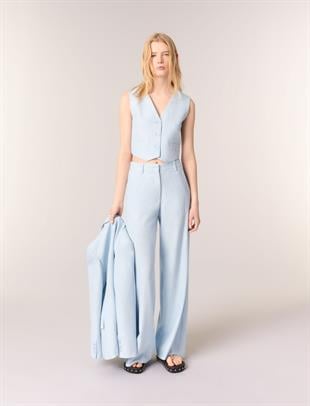 Düğmeli Mavi Takım Yelek