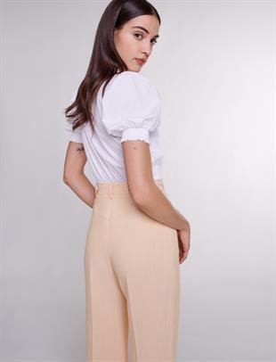 Düz Kesim Keten Pantolon