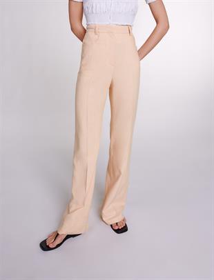 Düz Kesim Keten Pantolon