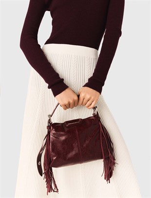 Ekru Pileli Midi Triko Etek