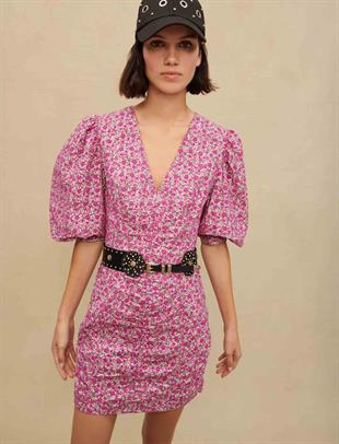 Floral Desen Mini Elbise