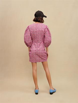 Floral Desen Mini Elbise