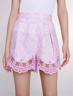 Floral Desen Mini Şort