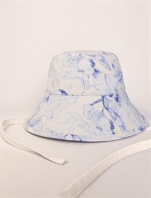 Floral Desenli Bucket Şapka