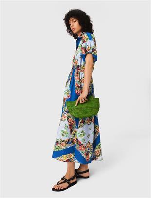 Floral Desenli Gömlek Elbise