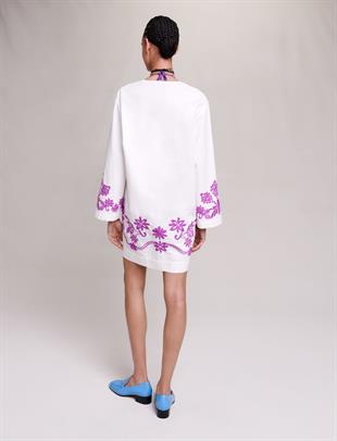 Floral İşleme Detaylı Tunik Elbise