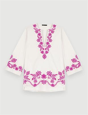 Floral İşleme Detaylı Tunik Elbise