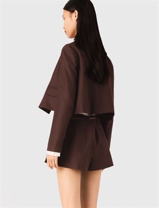 Gold Düğmeli Crop Ceket