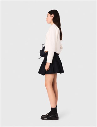 Gold Düğmeli Kısa Beyaz Poplin Gömlek